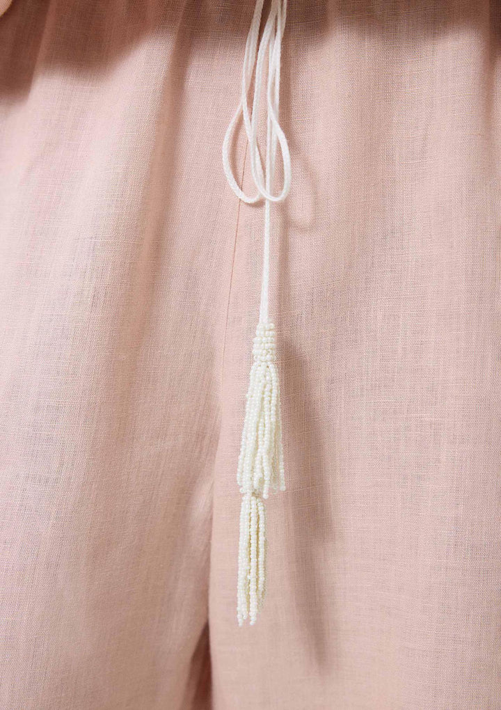 Bloom Embroidered Pants - Pink