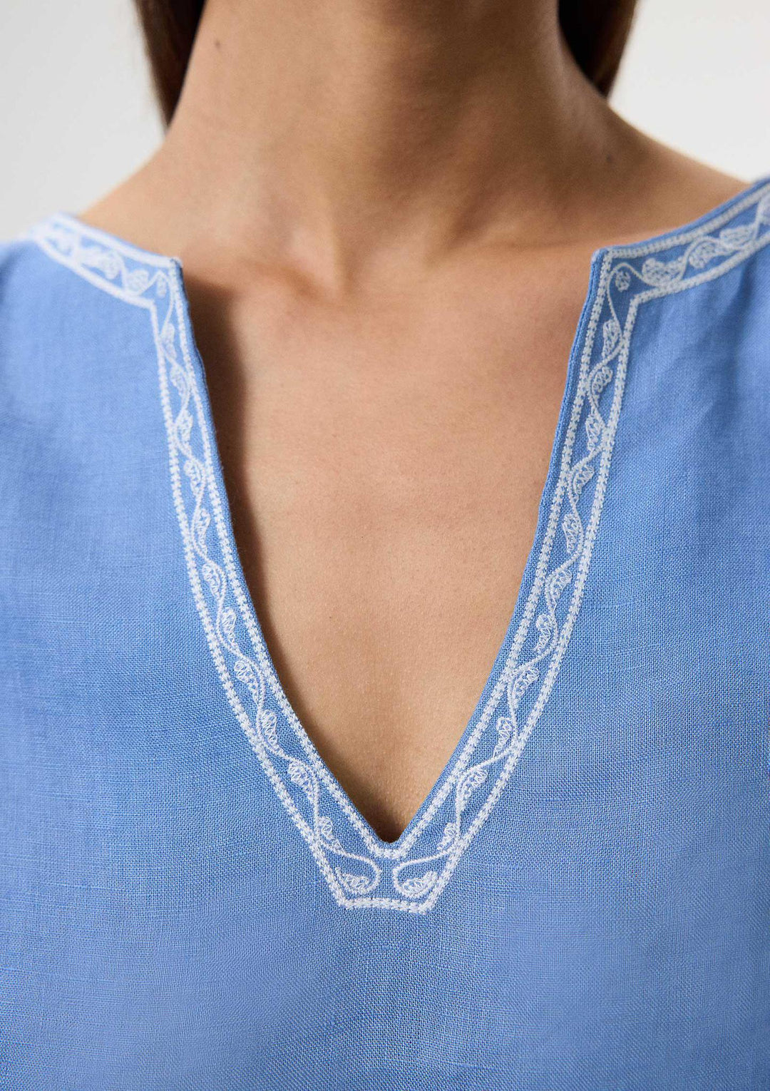 Bloom Embroidered Blouse - Blue