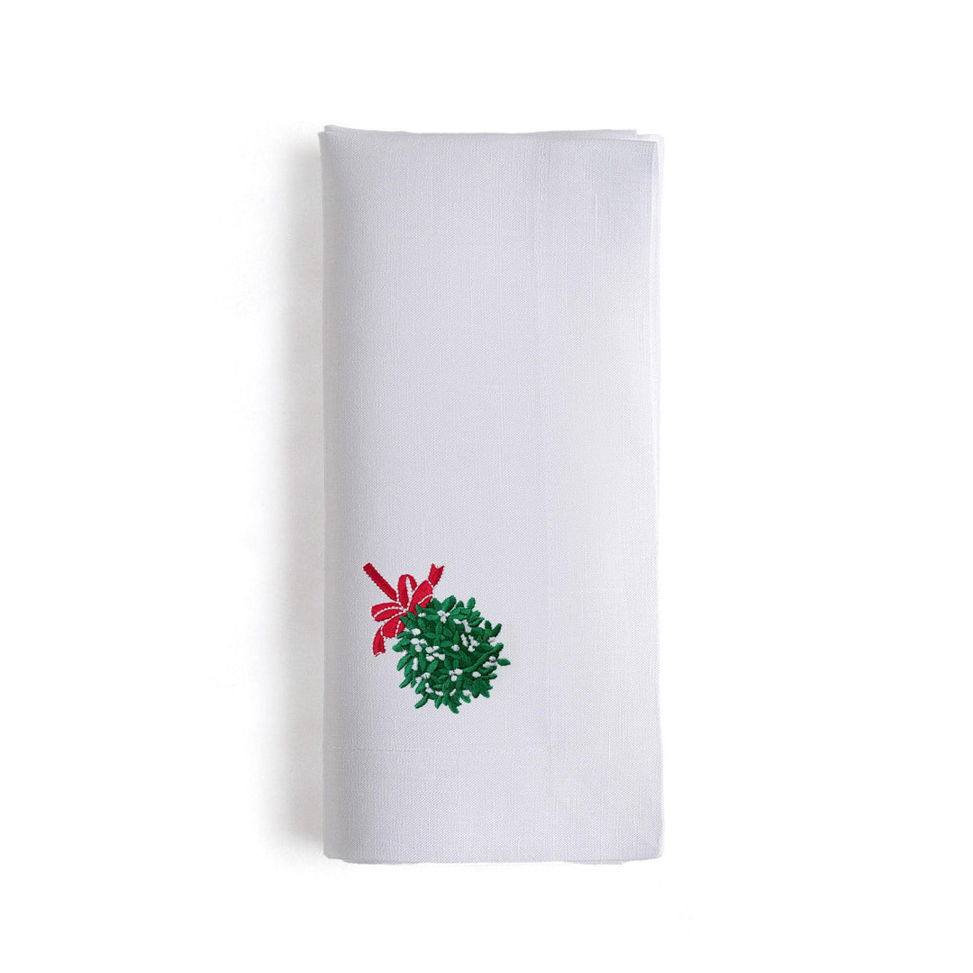 Mistletoe Embroidered  Napkin
