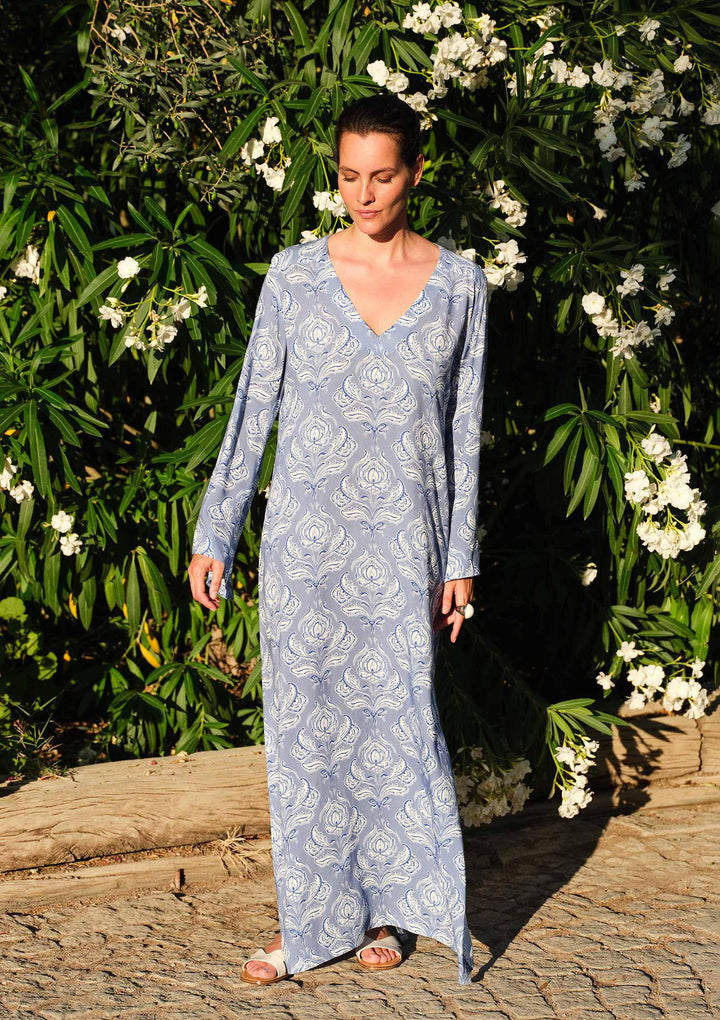 Lotus Long Kaftan - Blue