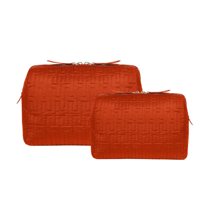 Freesia H Quilted Make-up Bag - Orange