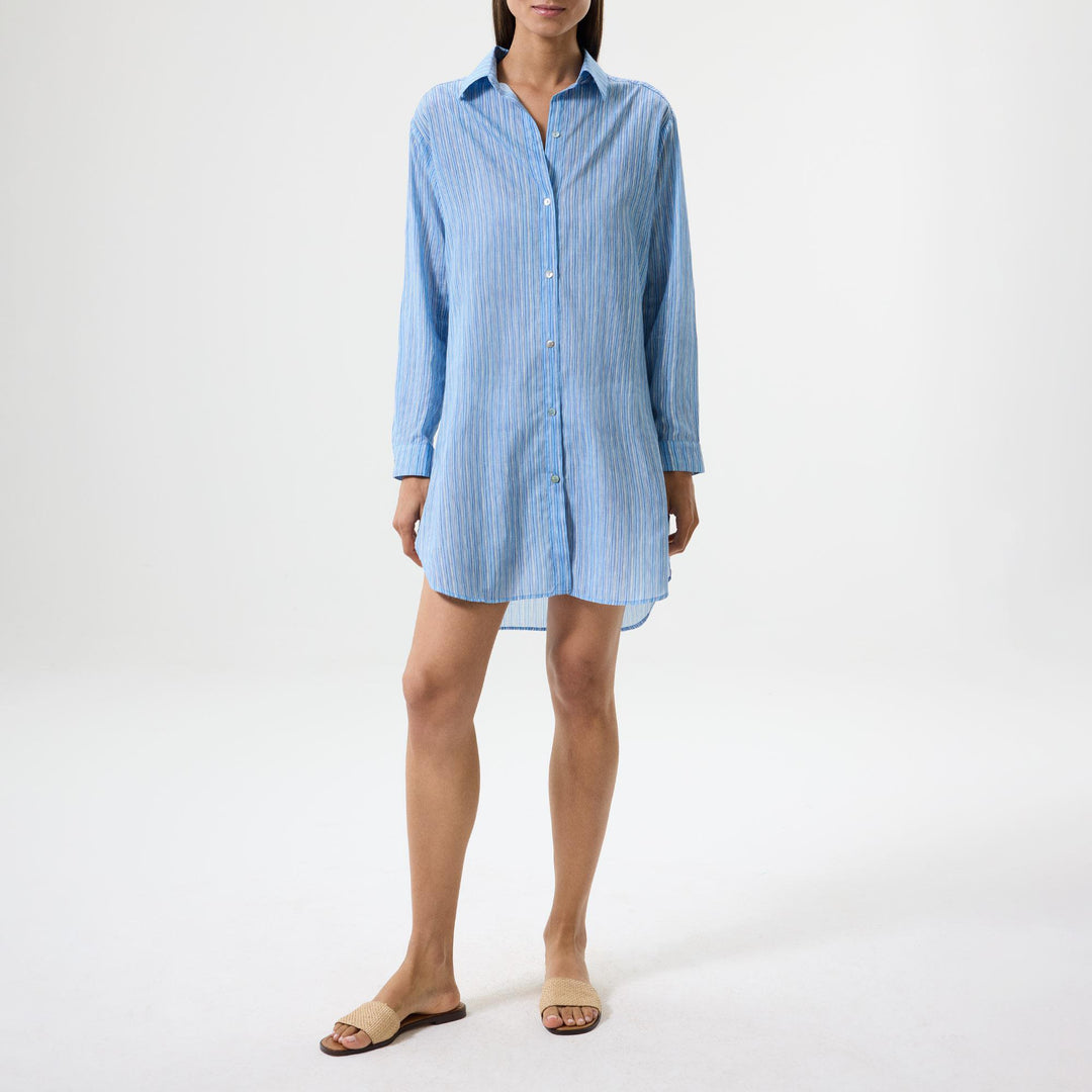 Shoreline Shirt Dress - Blue