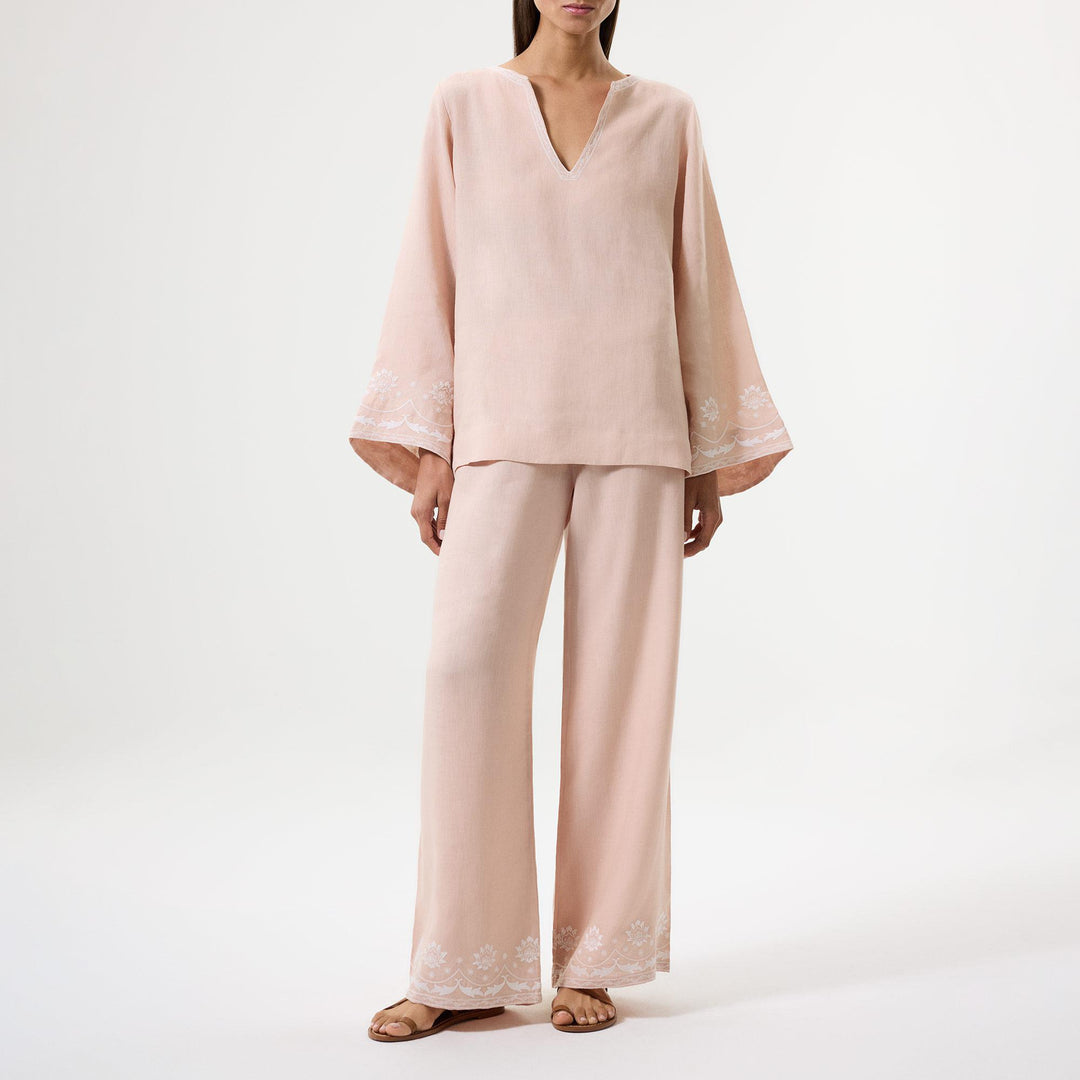 Bloom Embroidered Blouse - Pink