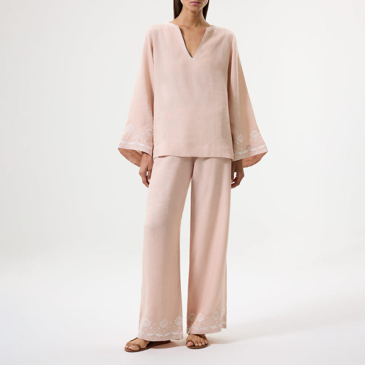 Bloom Embroidered Blouse - Pink