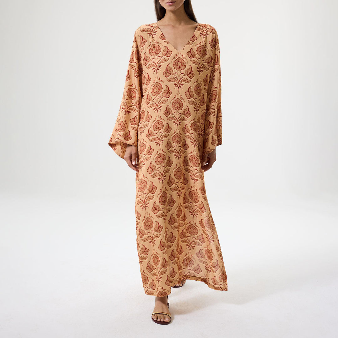 Lotus Long Kaftan - Cinnamon