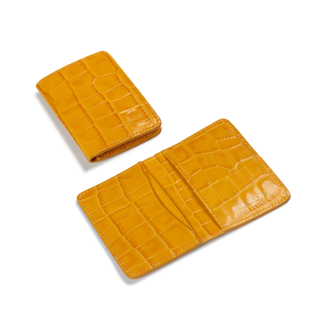Crocodile Effect Leather Credit Card Holder