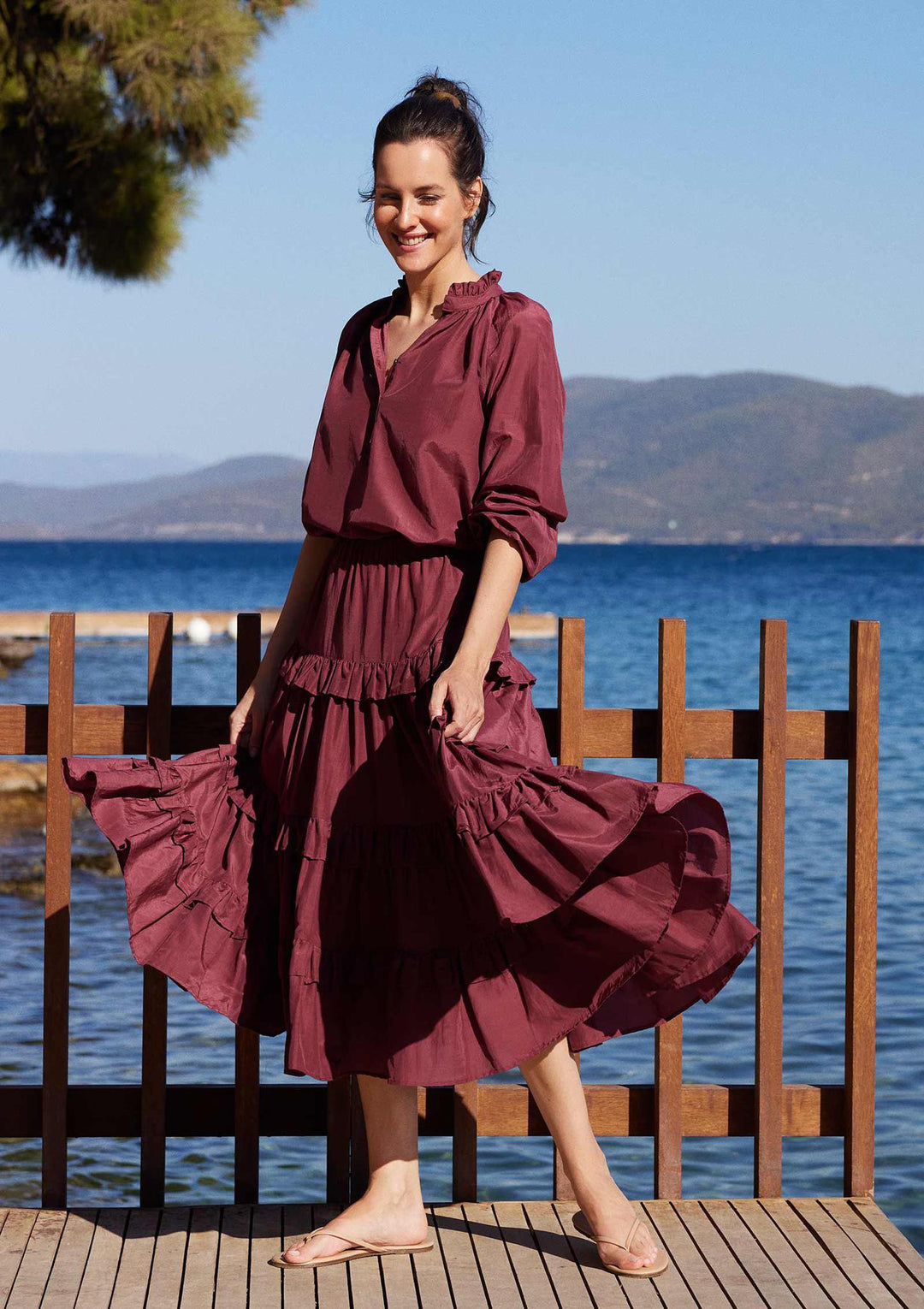 Azalea Blouse - Burgundy