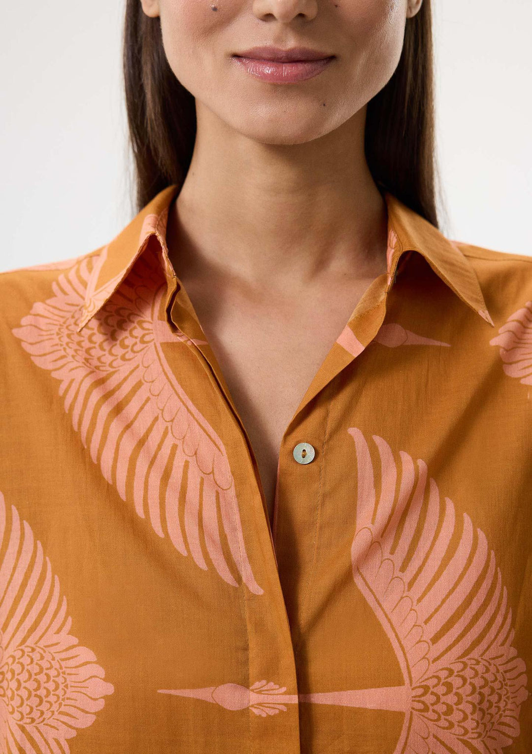 Wings Shirt Dress - Cinnamon