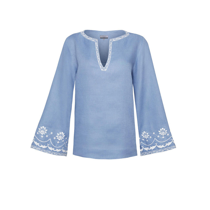 Bloom Embroidered Blouse - Blue