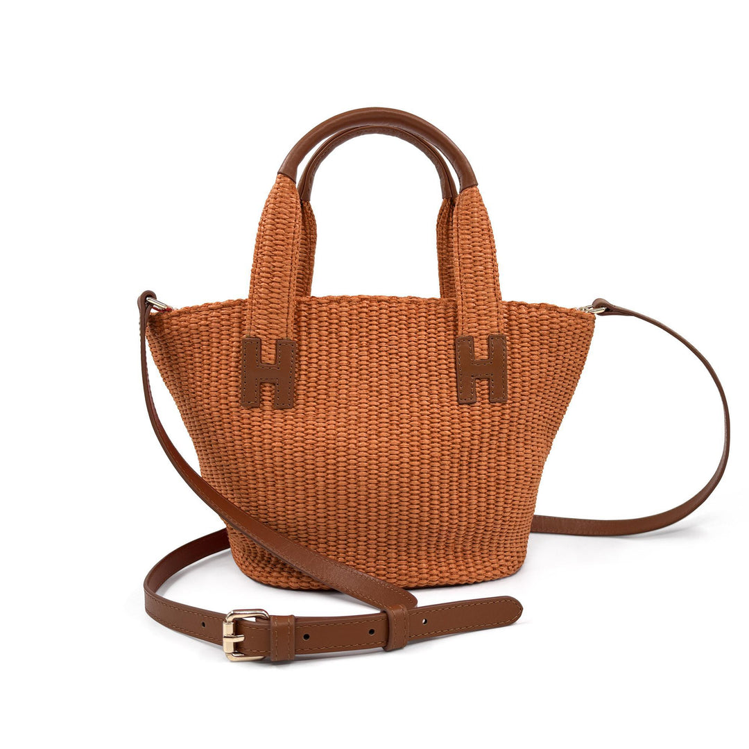 Raffia Mini Bag - Orange