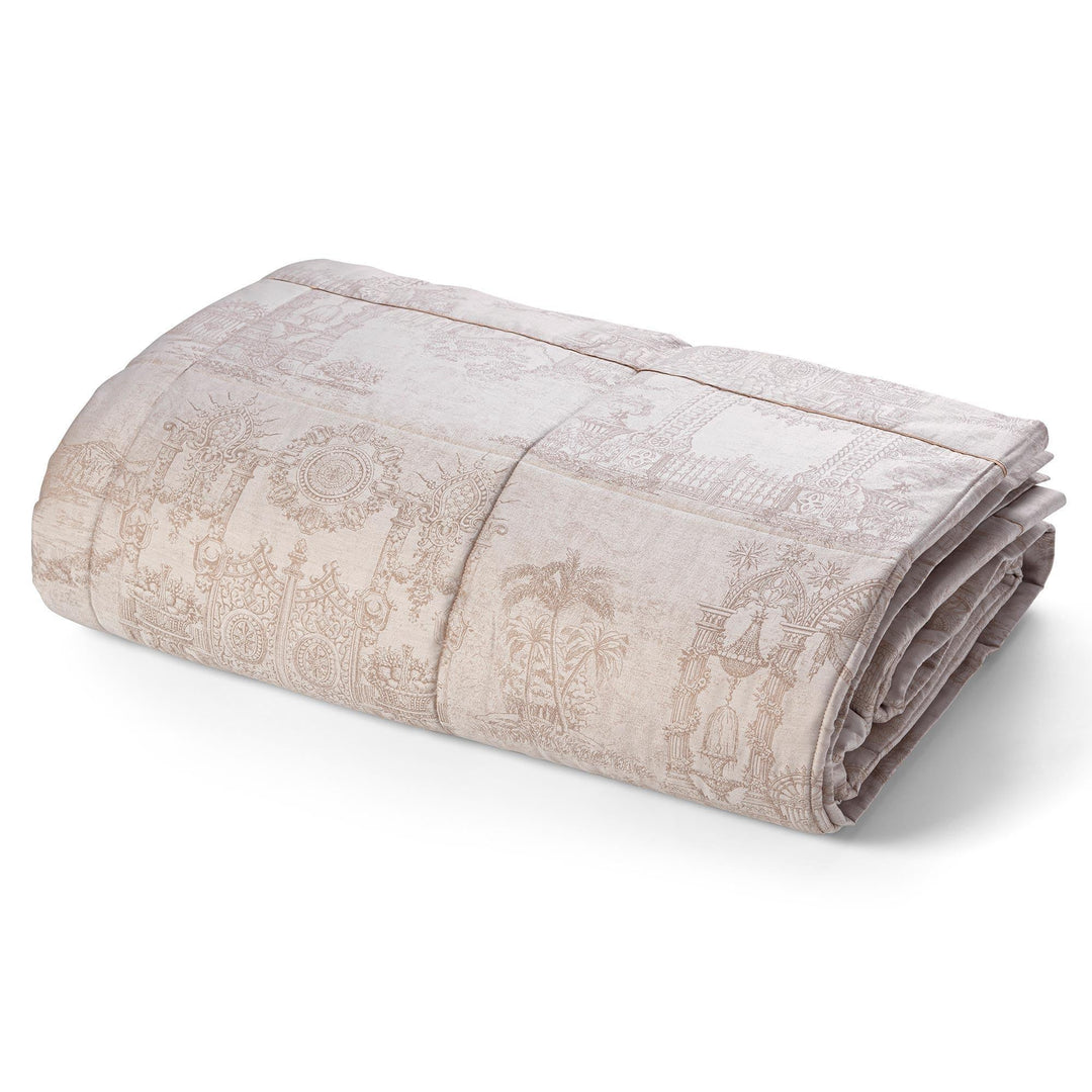 Gates of Paradise Jacquard Bed Cover - Beige