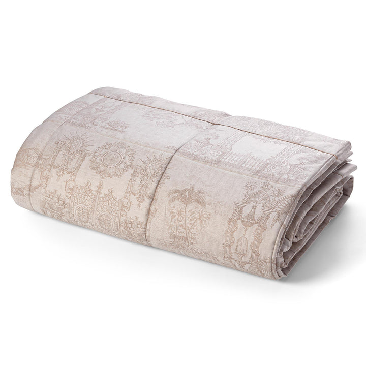 Gates of Paradise Jacquard Bed Cover - Beige