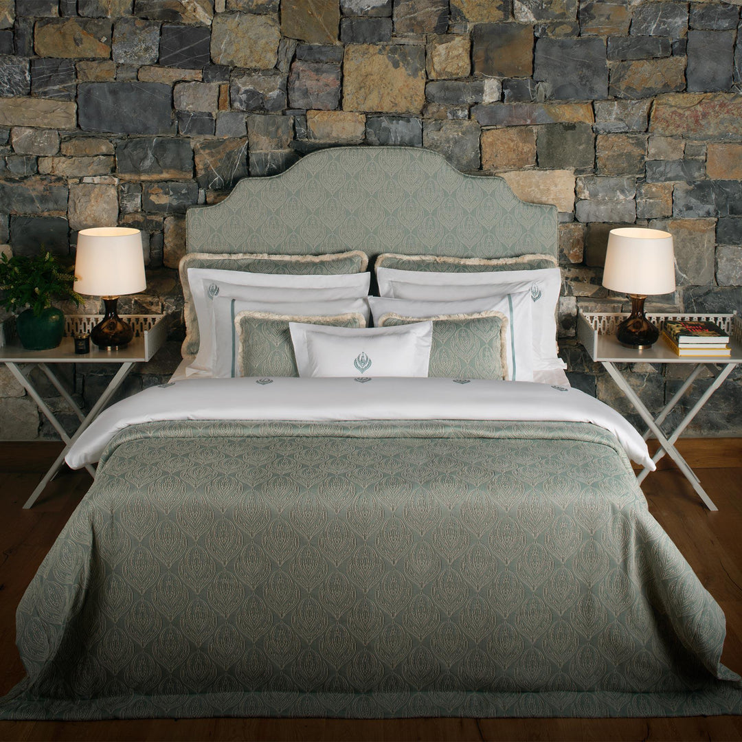 Lumina Jacquard Decorative Cushion Cover - Celadon/Cream