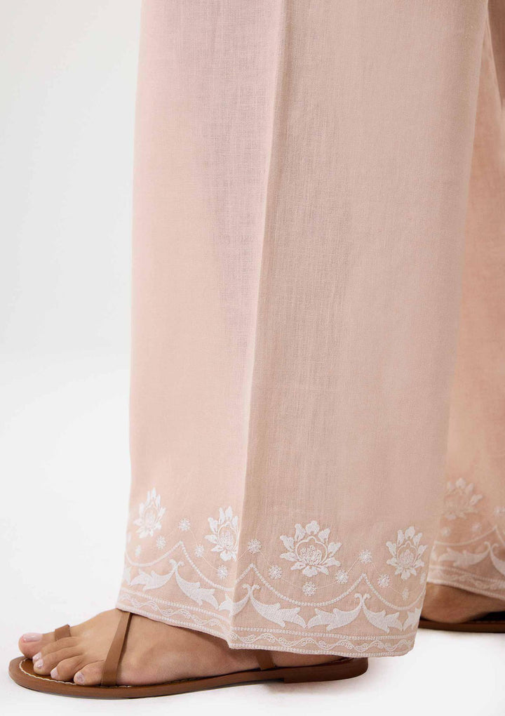 Bloom Embroidered Pants - Pink