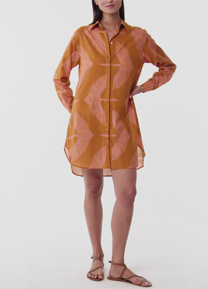 Wings Shirt Dress - Cinnamon