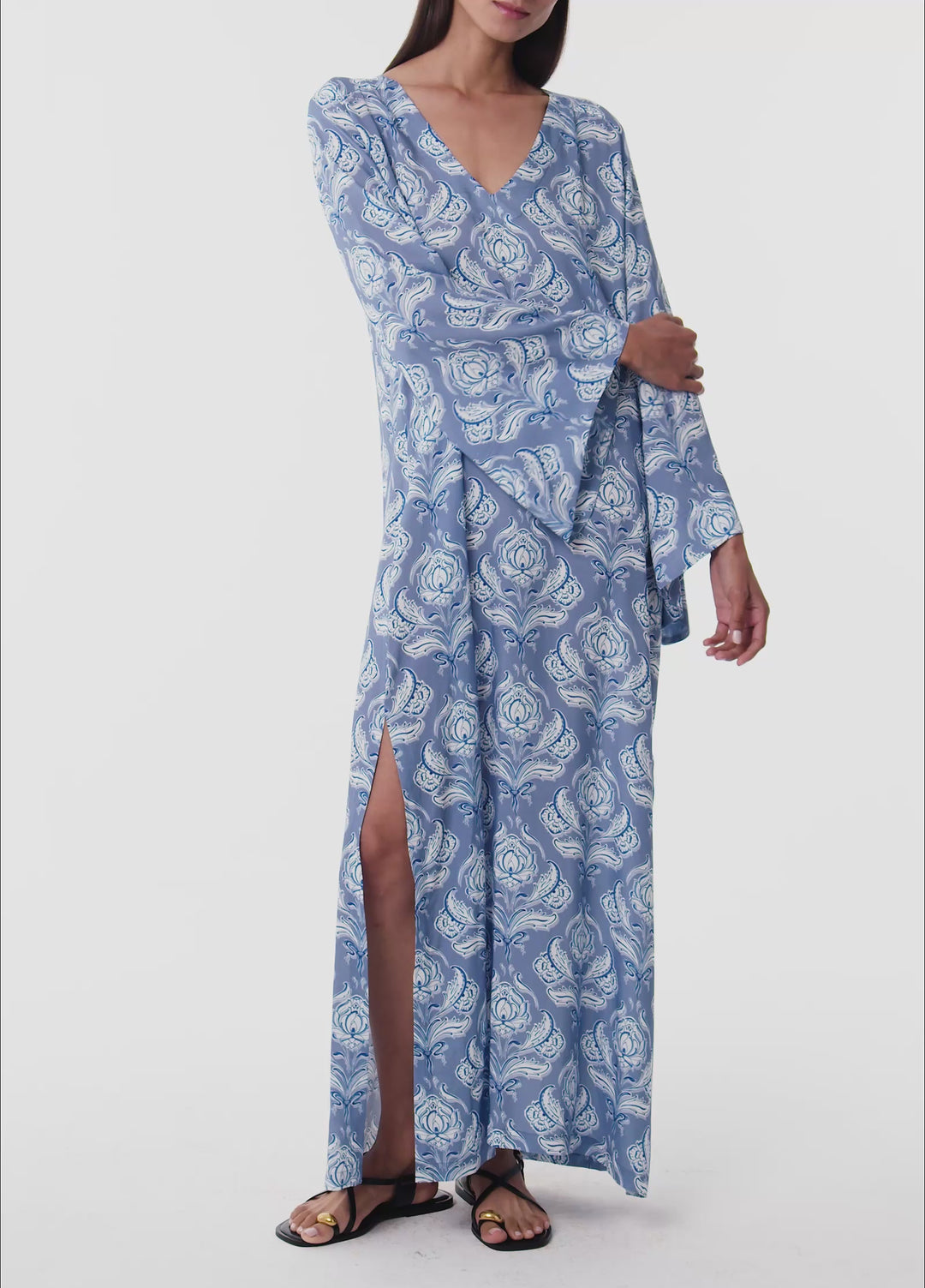 Lotus Long Kaftan - Blue