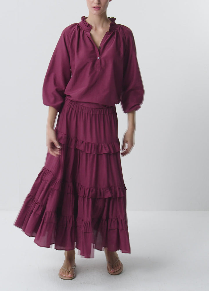Azalea Blouse - Burgundy