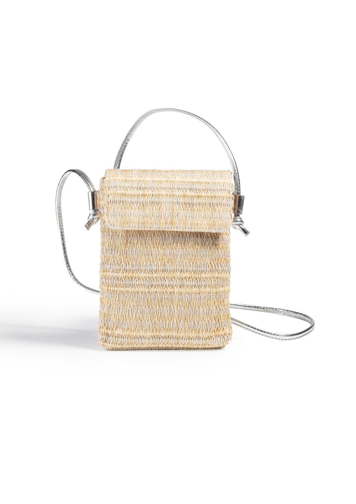 Foca Raffia Mini Crossbody Bag - Beige