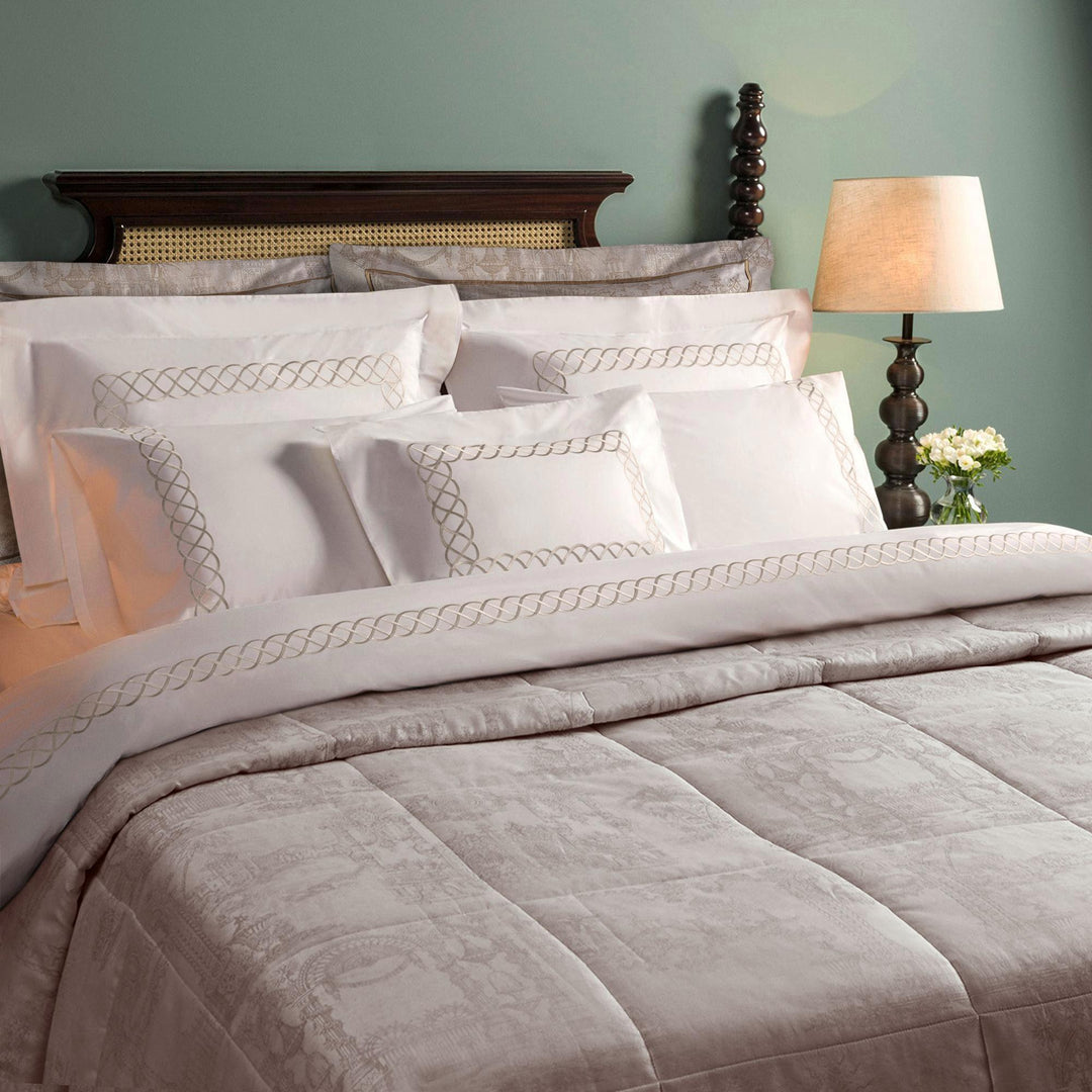 Gates of Paradise Jacquard Bed Cover - Beige