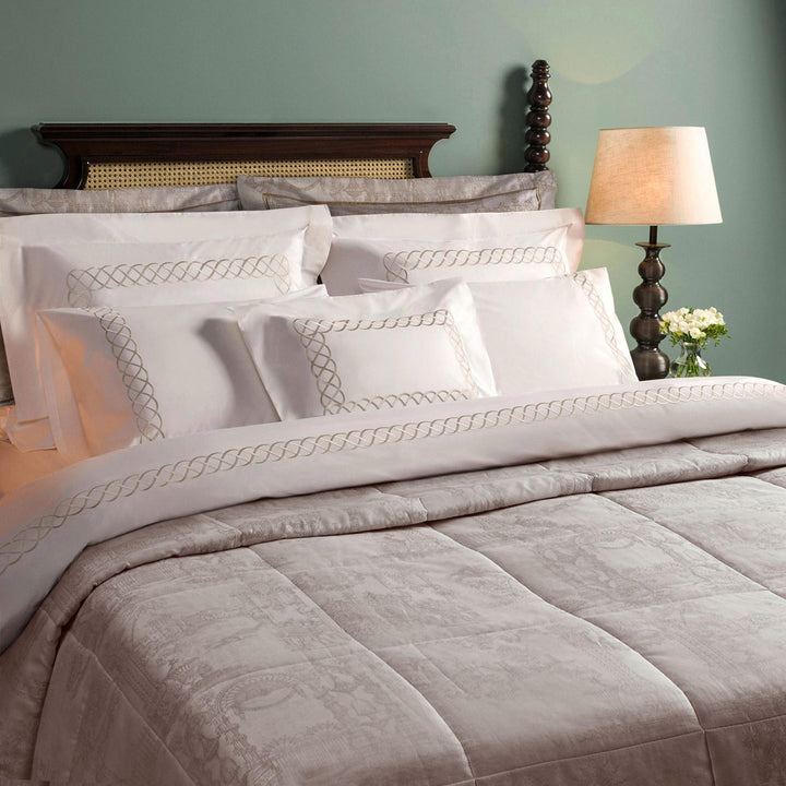 Gates of Paradise Jacquard Bed Cover - Beige