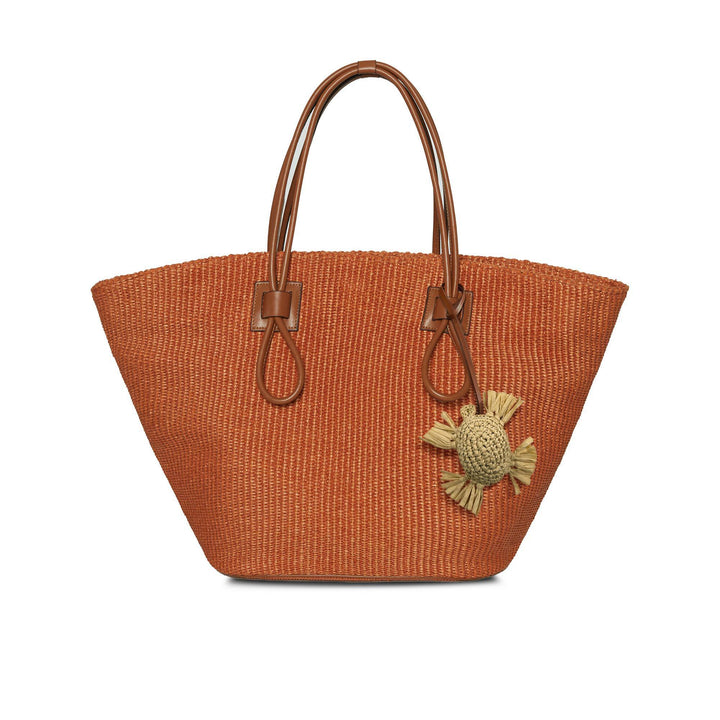 Turtle Raffia Charm - Beige