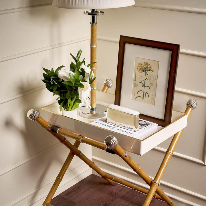 Lacquer Tray Table - White