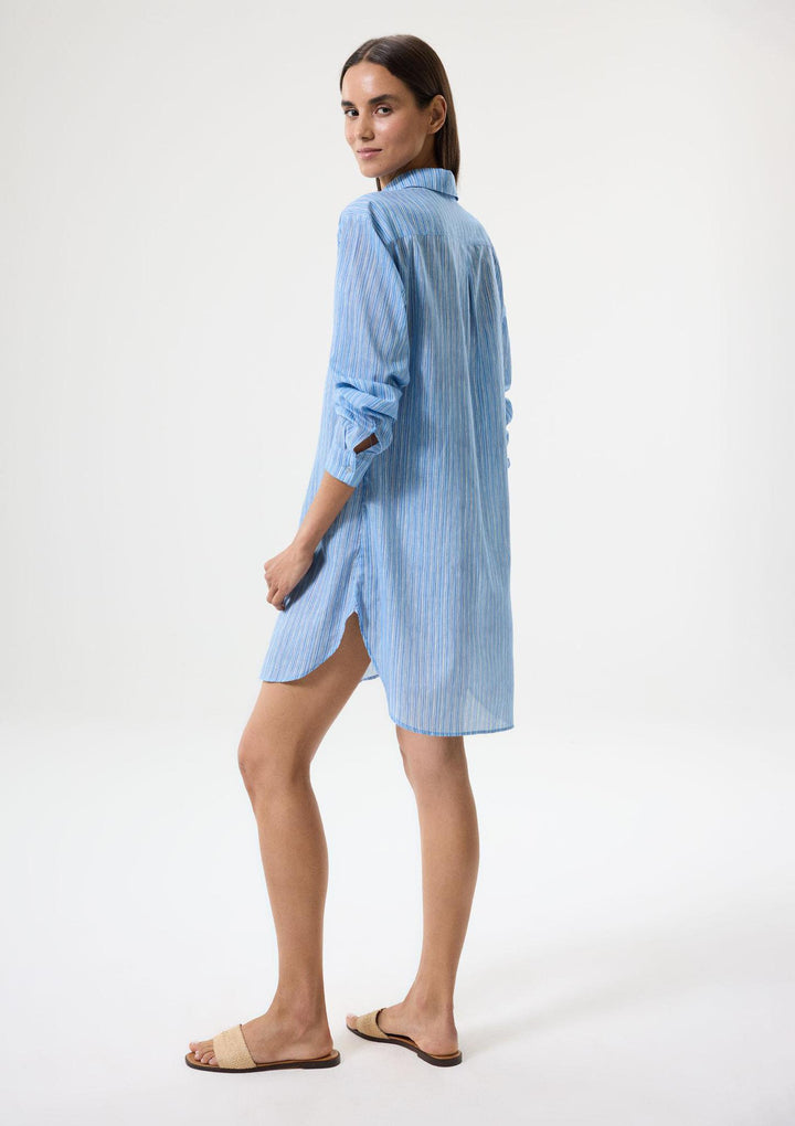 Shoreline Shirt Dress - Blue