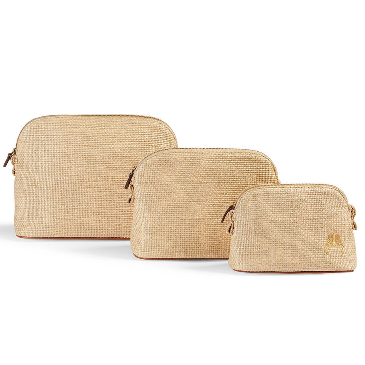 Raffia Make-up Bag - Beige