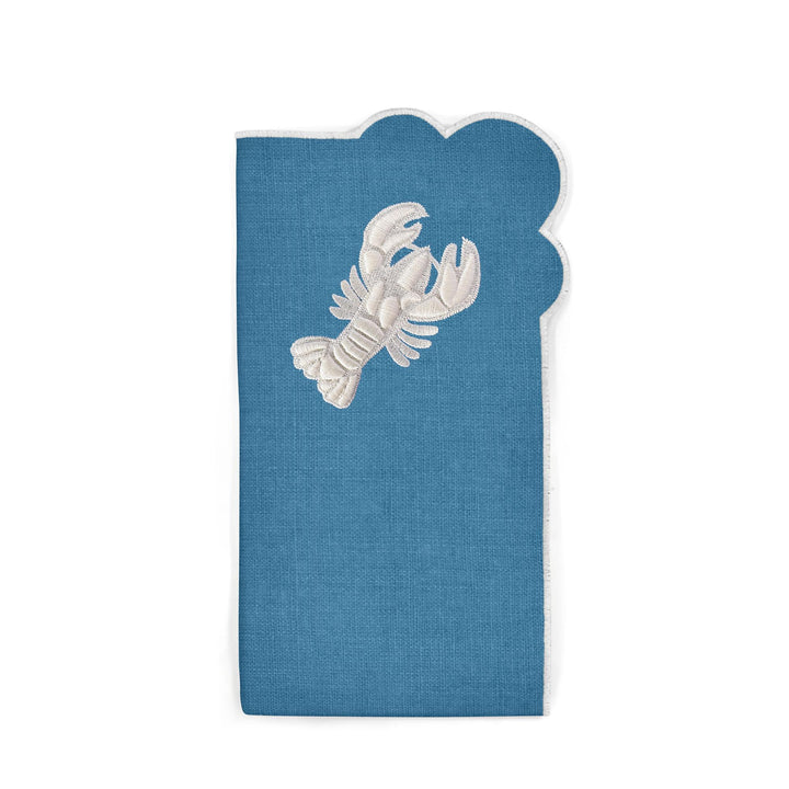 Seferî Embroidered Napkin - Under the Sea - Blue - Set of 4