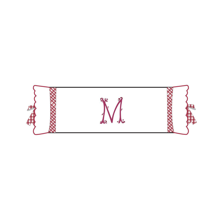 Seferî Flower Garden Bolster Cushion Cover with Monogram Embroidery - Pink