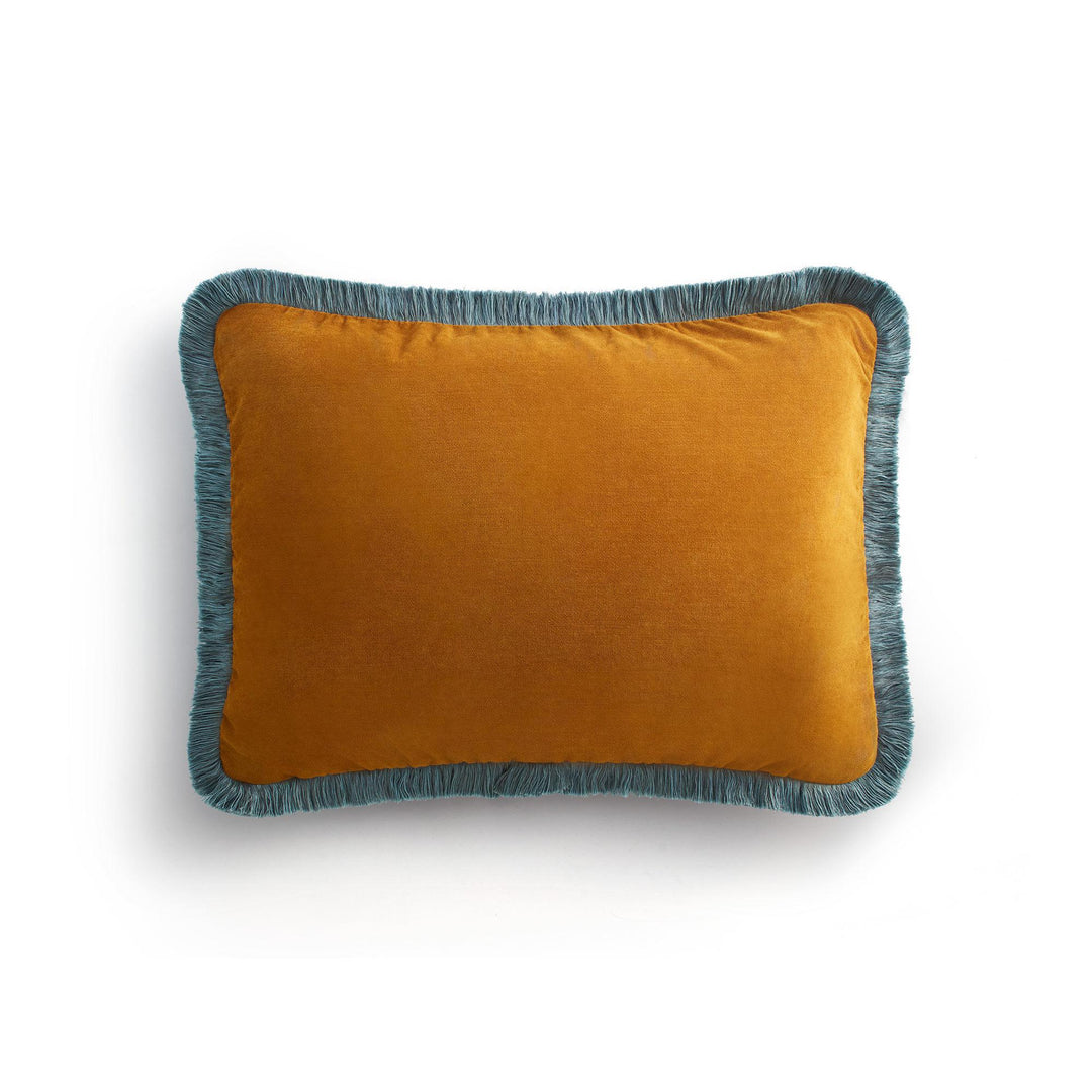 Pica Velvet Decorative Cushion - Yellow/Celadon