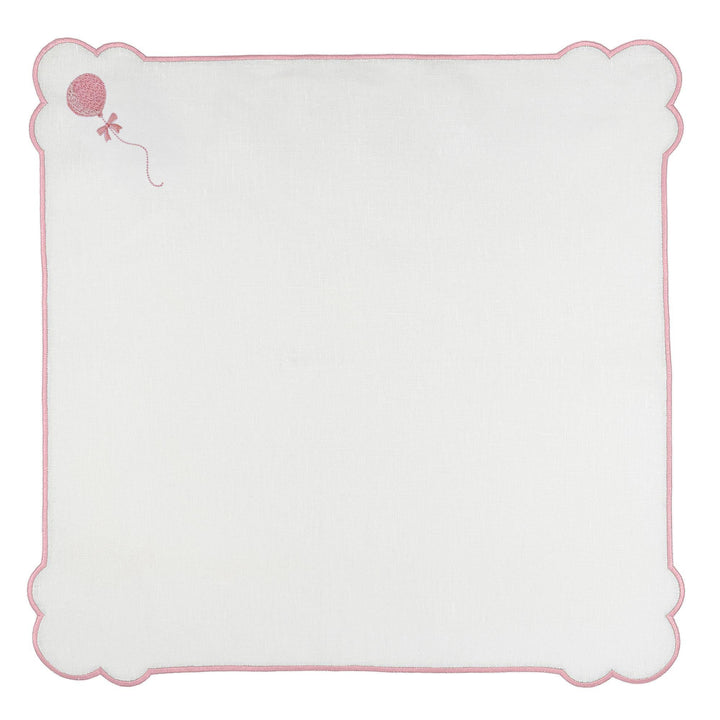 Seferî Embroidered Napkin - Joyful Lambs - Pink -  Set of 4