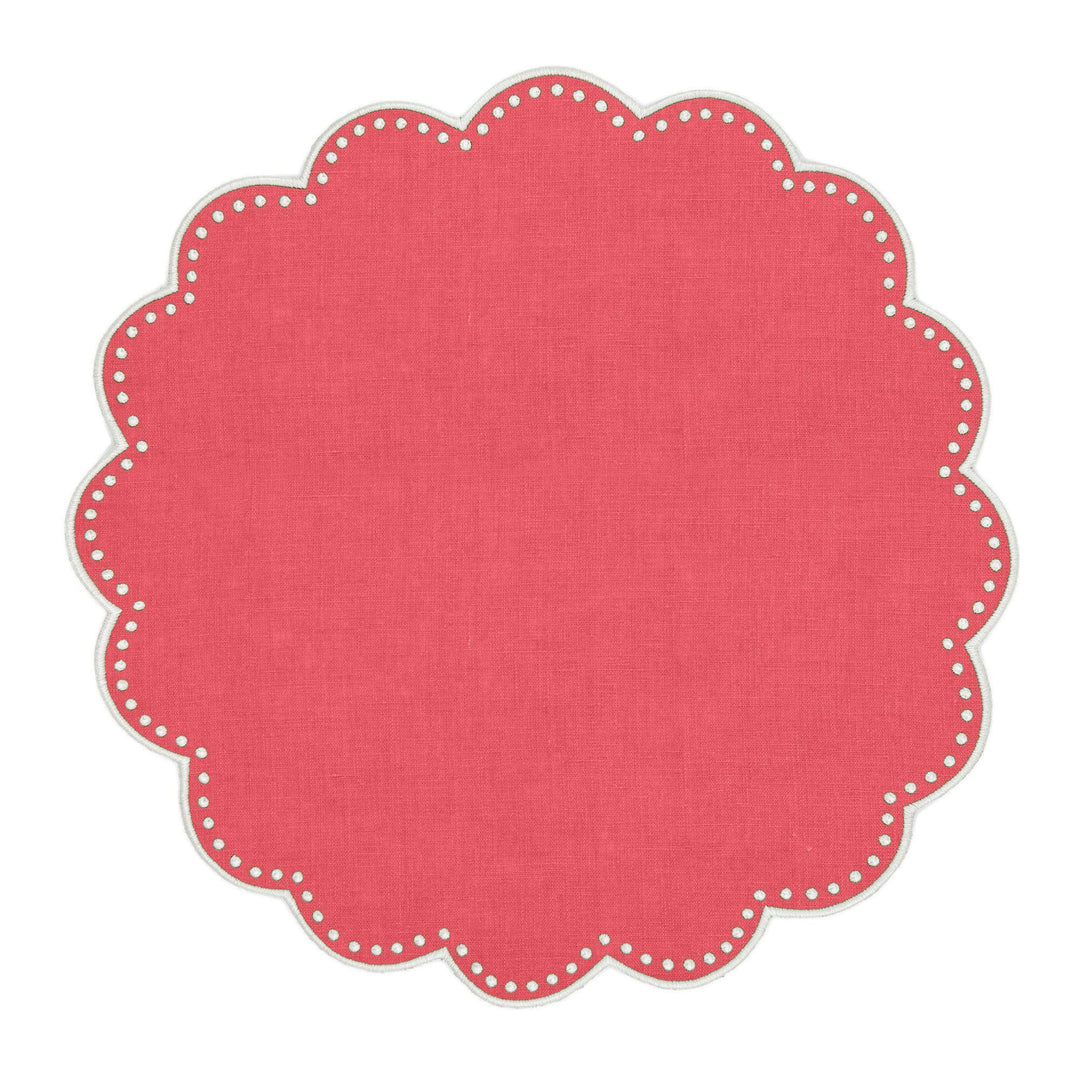 Seferî Pearl Round Placemat - Coral