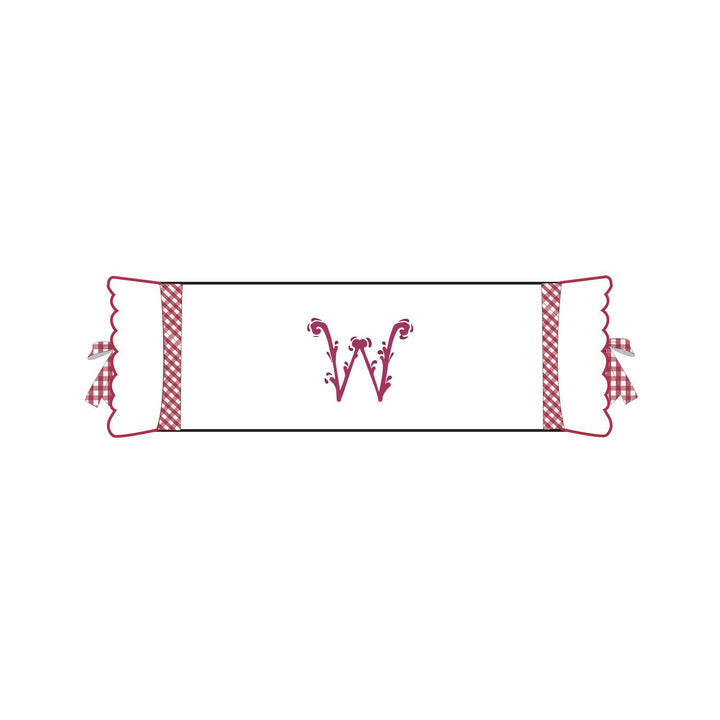 Seferî Flower Garden Bolster Cushion Cover with Monogram Embroidery - Pink