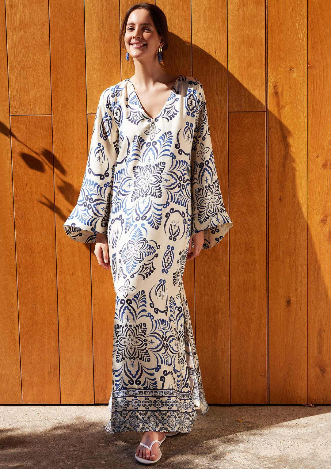 Bergamot Long Kaftan - Dark Blue