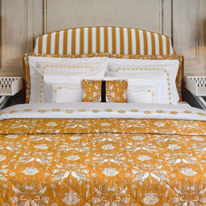 Everbound Decorative Cushion with Band Detail - Mustard - 14''x20''