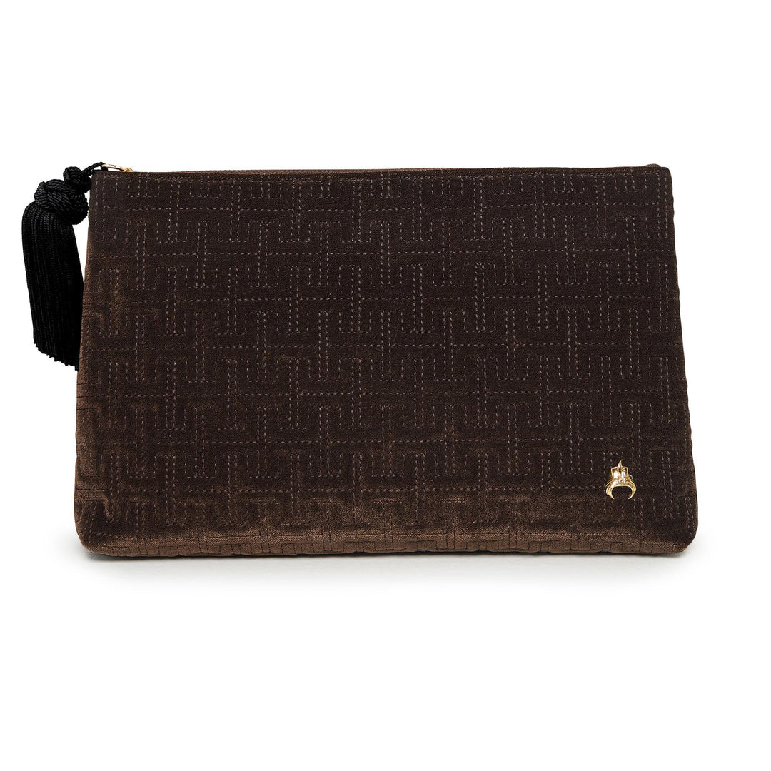 H Monogram Velvet Clutch