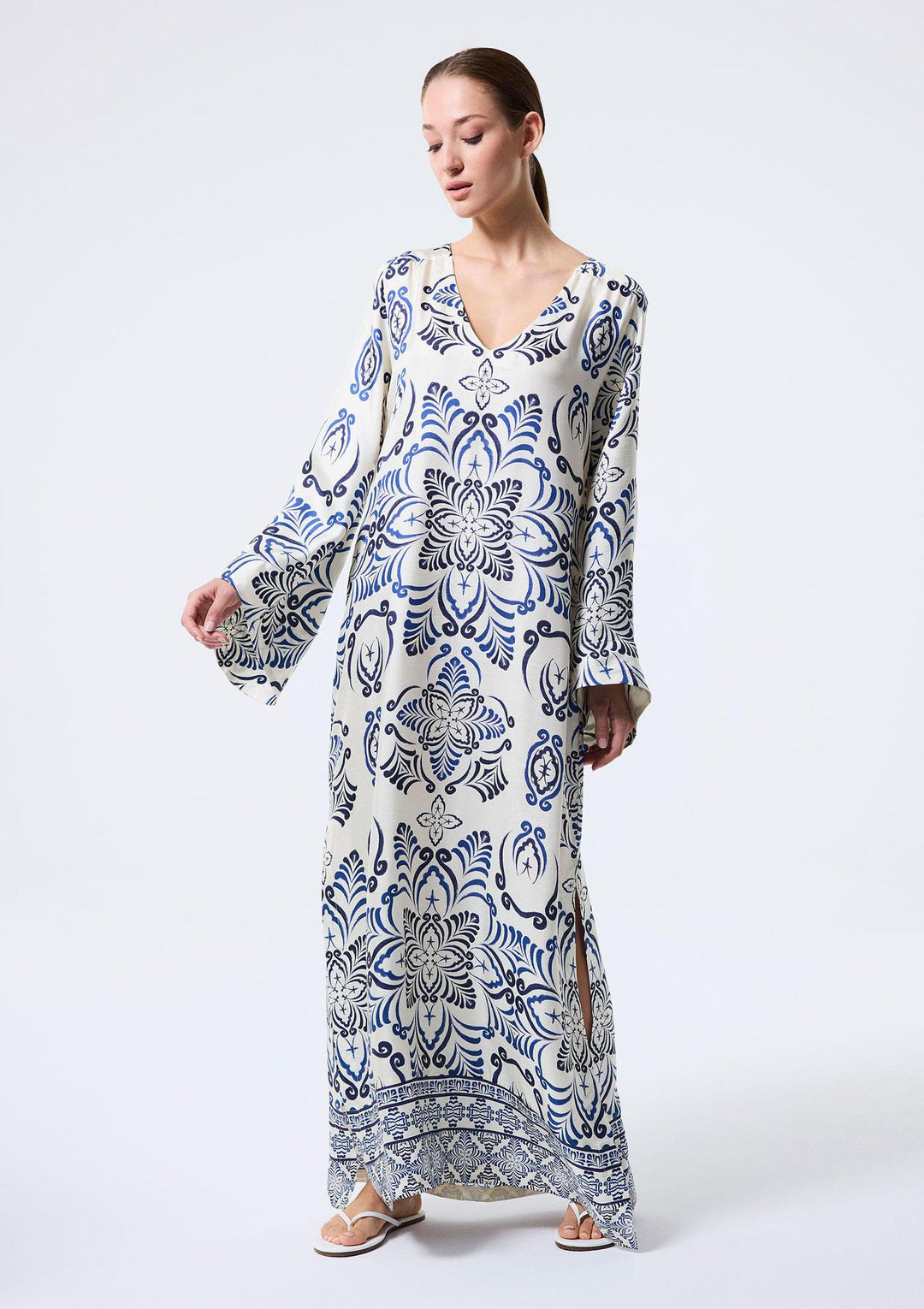 Bergamot Long Kaftan - Dark Blue