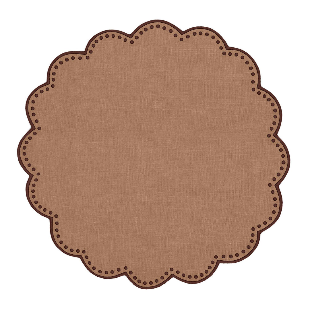 Seferî Pearl Round Placemat - Brown