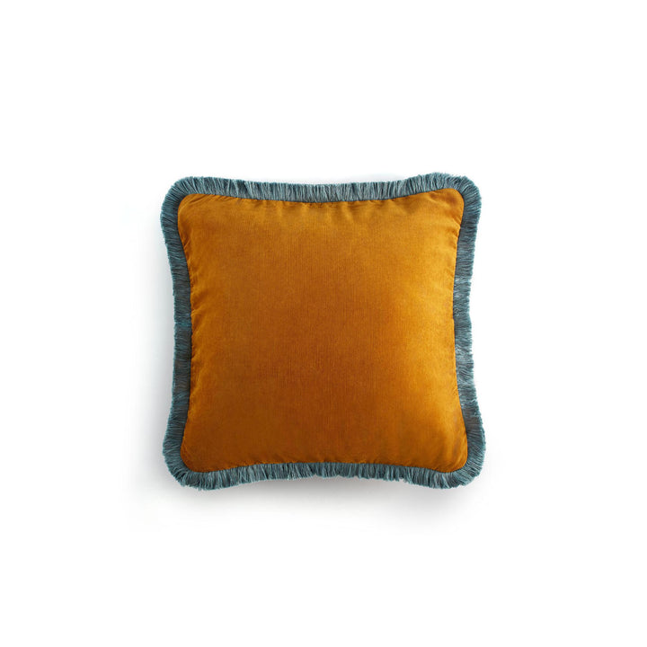 Pica Velvet Decorative Cushion - Yellow/Celadon