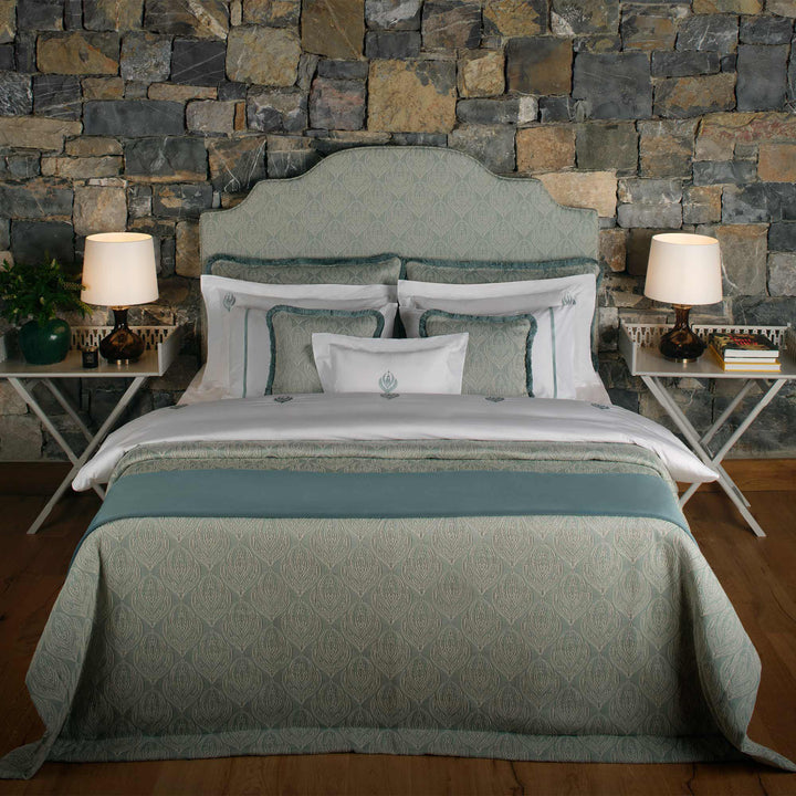 Lumina Jacquard Bed Cover - Celadon