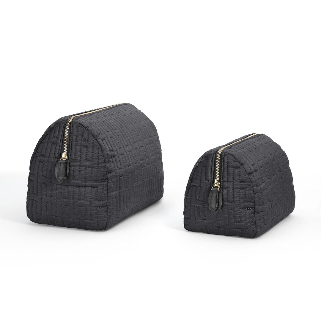 Freesia H Quilted Make-up Bag - Black