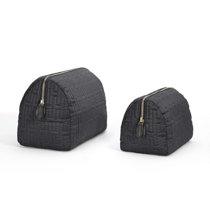 Freesia H Quilted Make-up Bag - Black