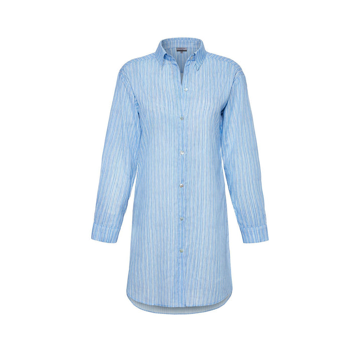 Shoreline Shirt Dress - Blue