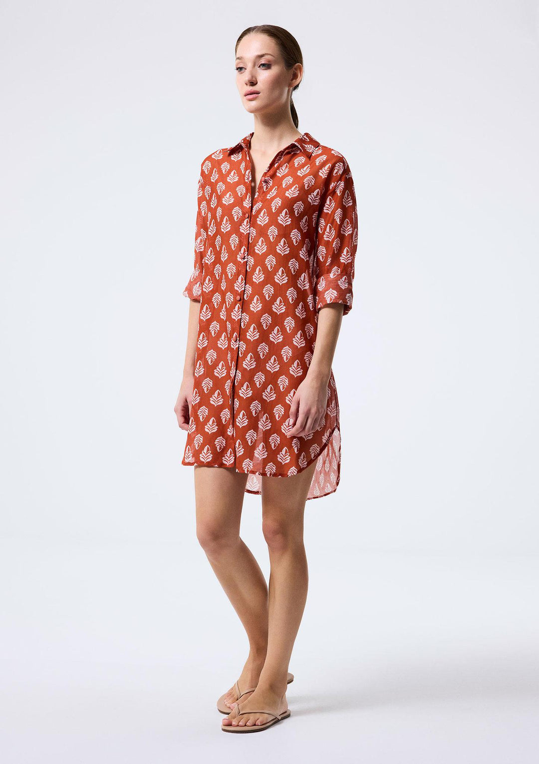 Leaf Shirt Dress