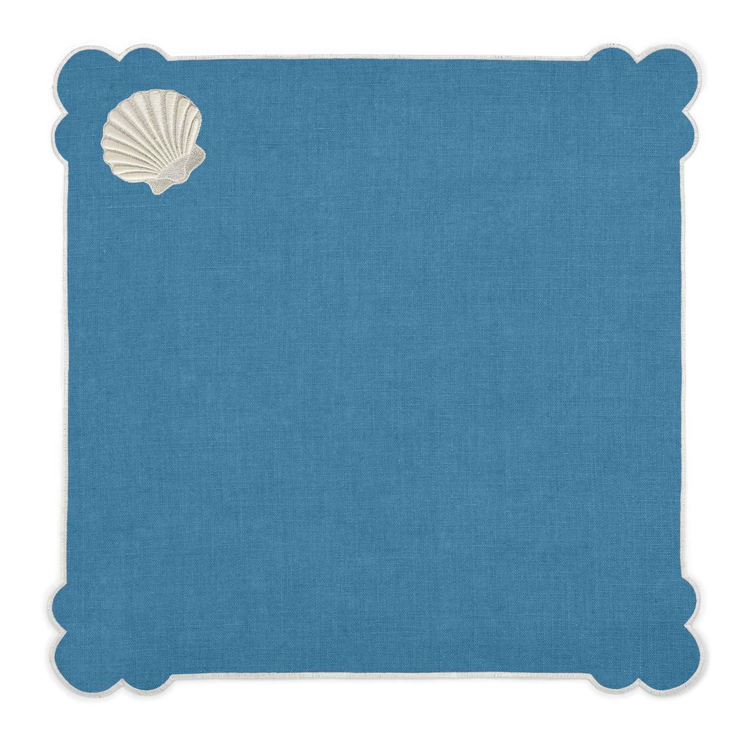 Seferî Embroidered Napkin - Under the Sea - Blue - Set of 4