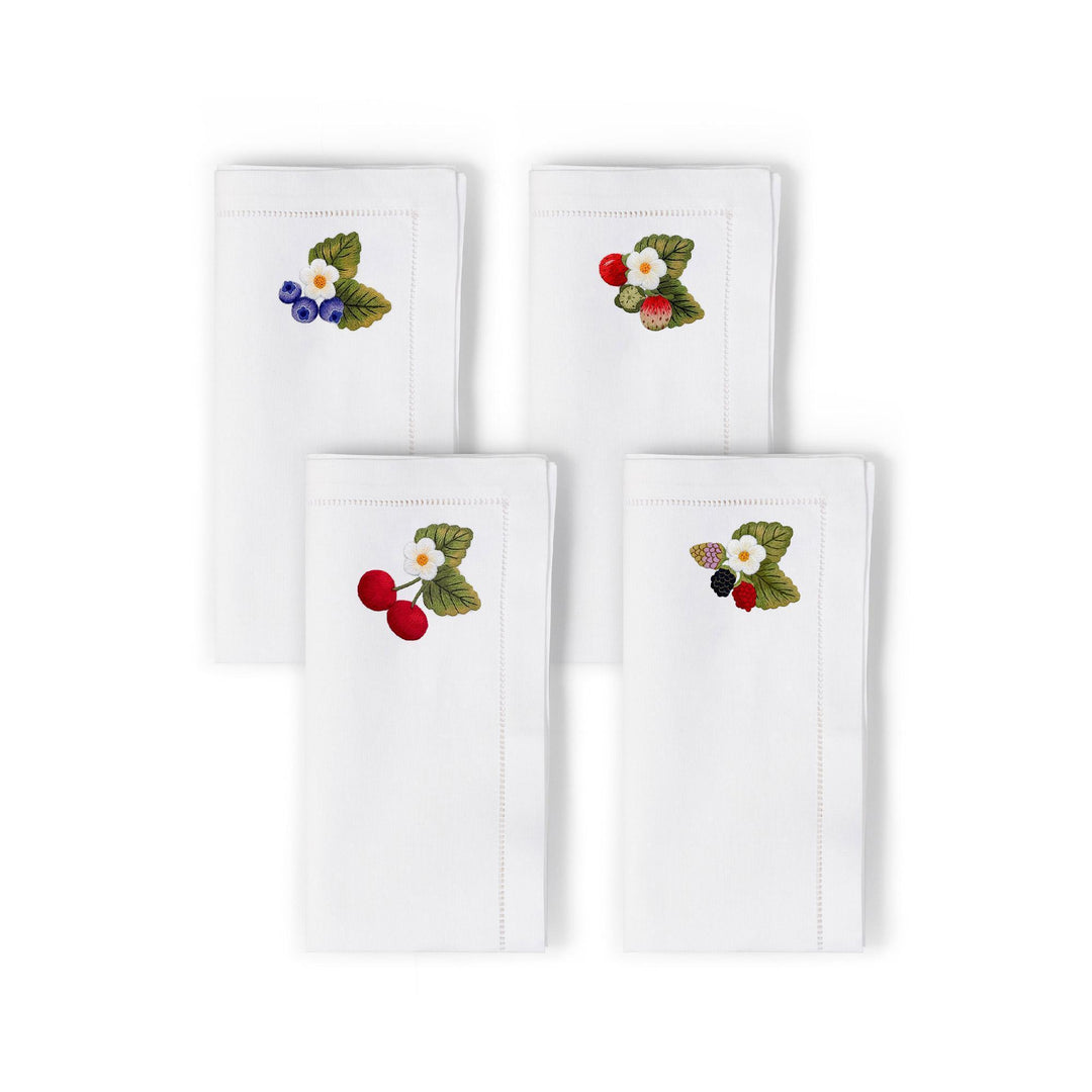 Seferî Embroidered Napkin - Berries - Set of 4