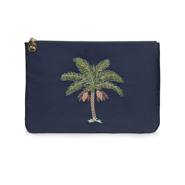 Date Palm Tree Clutch - Dark Blue
