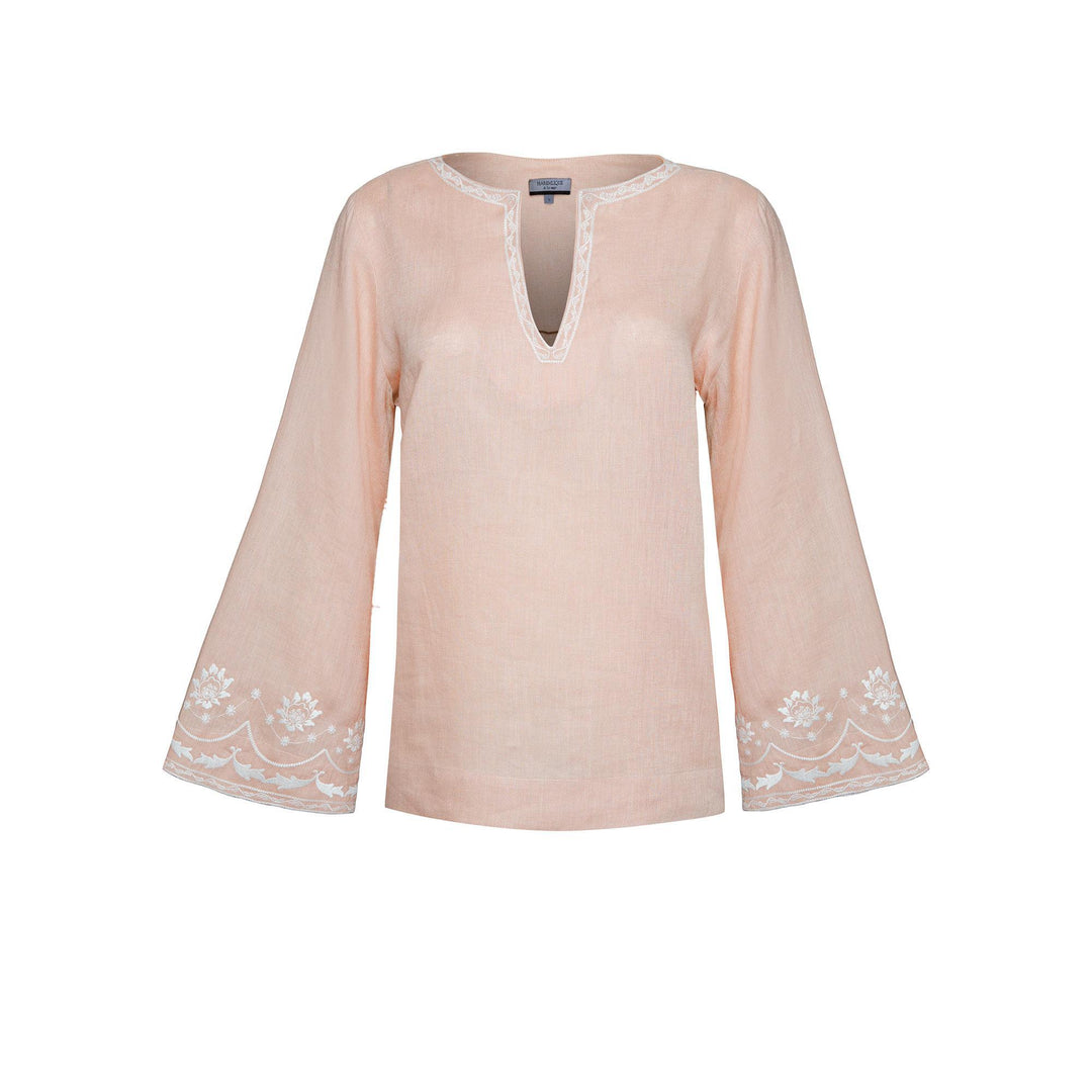 Bloom Embroidered Blouse - Pink