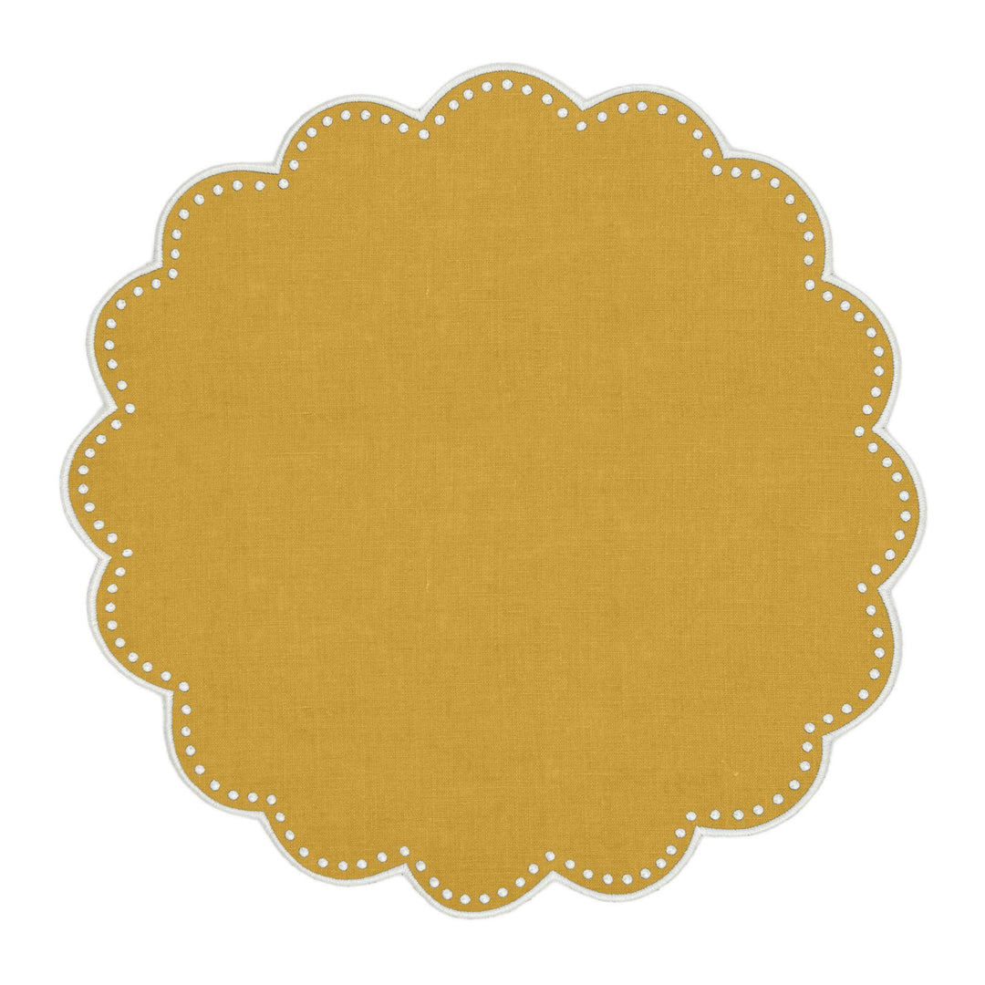 Seferî Pearl Round Placemat - Yellow